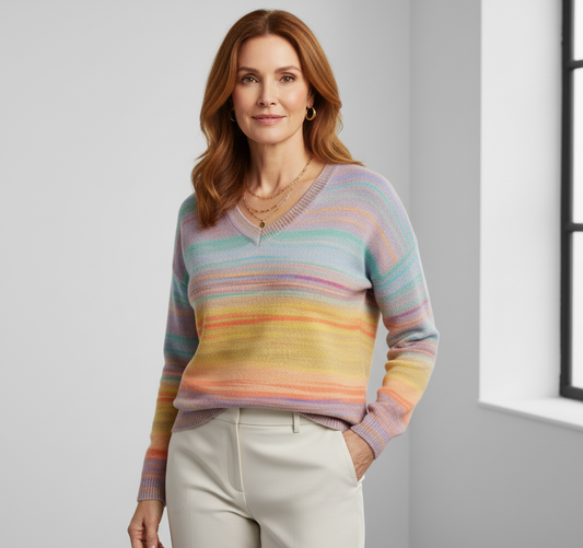 Adriana | Colorful V-Neck Sweater