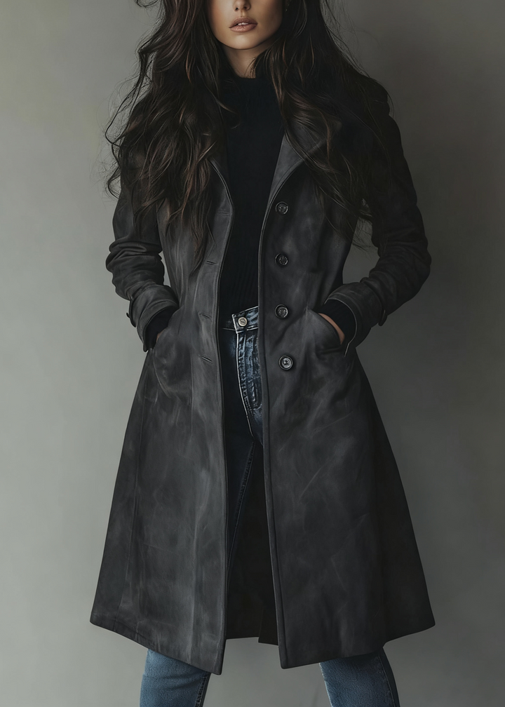 Taylor Trench Coat | Vintage Suede Elegance