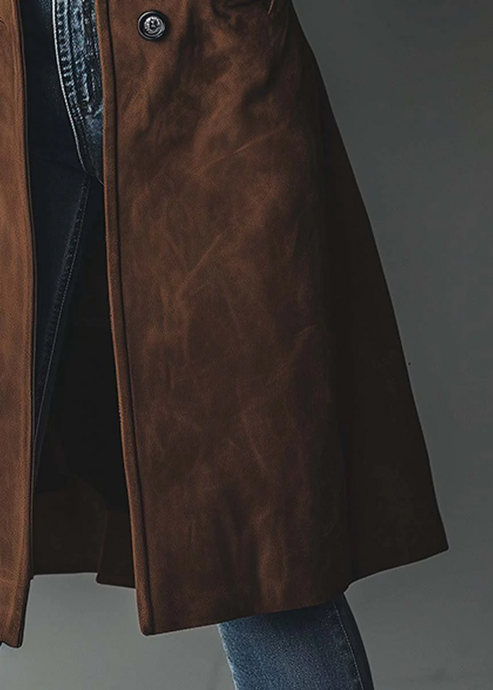Taylor Trench Coat | Vintage Suede Elegance