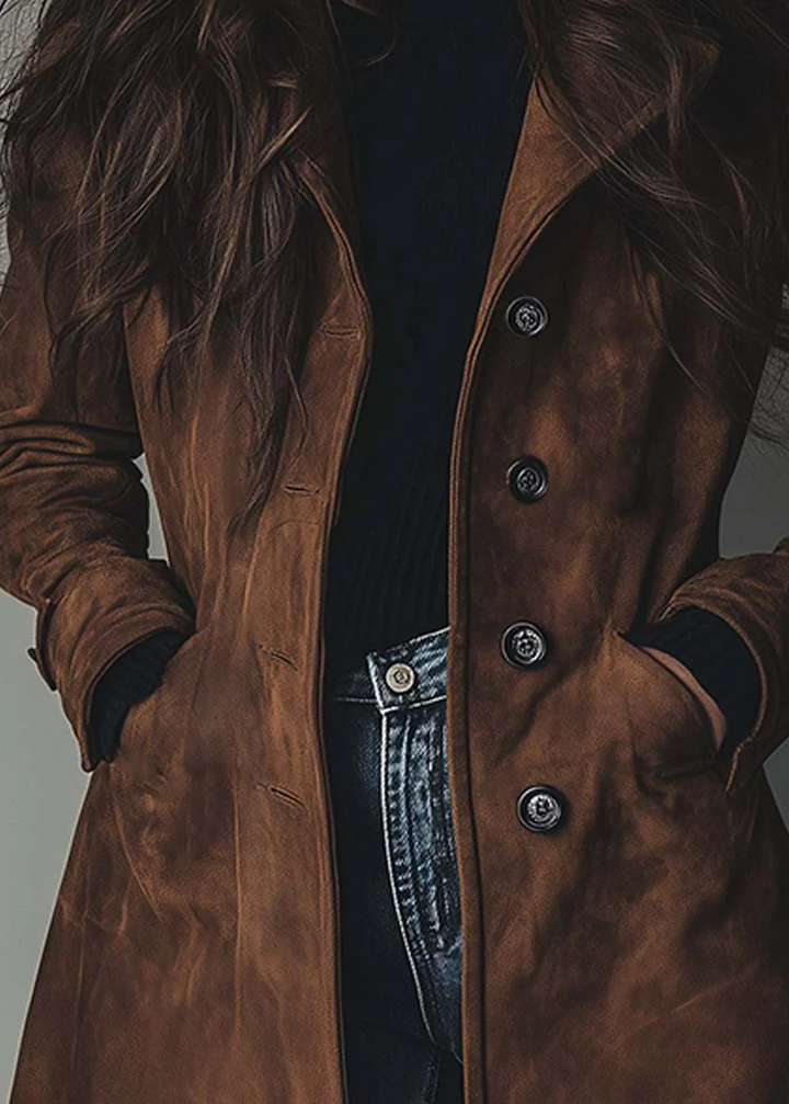 Taylor Trench Coat | Vintage Suede Elegance