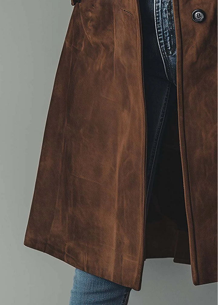 Taylor Trench Coat | Vintage Suede Elegance