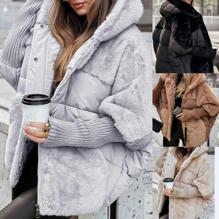 Anna | Oversized Hooded Patchwork Puffer Coat